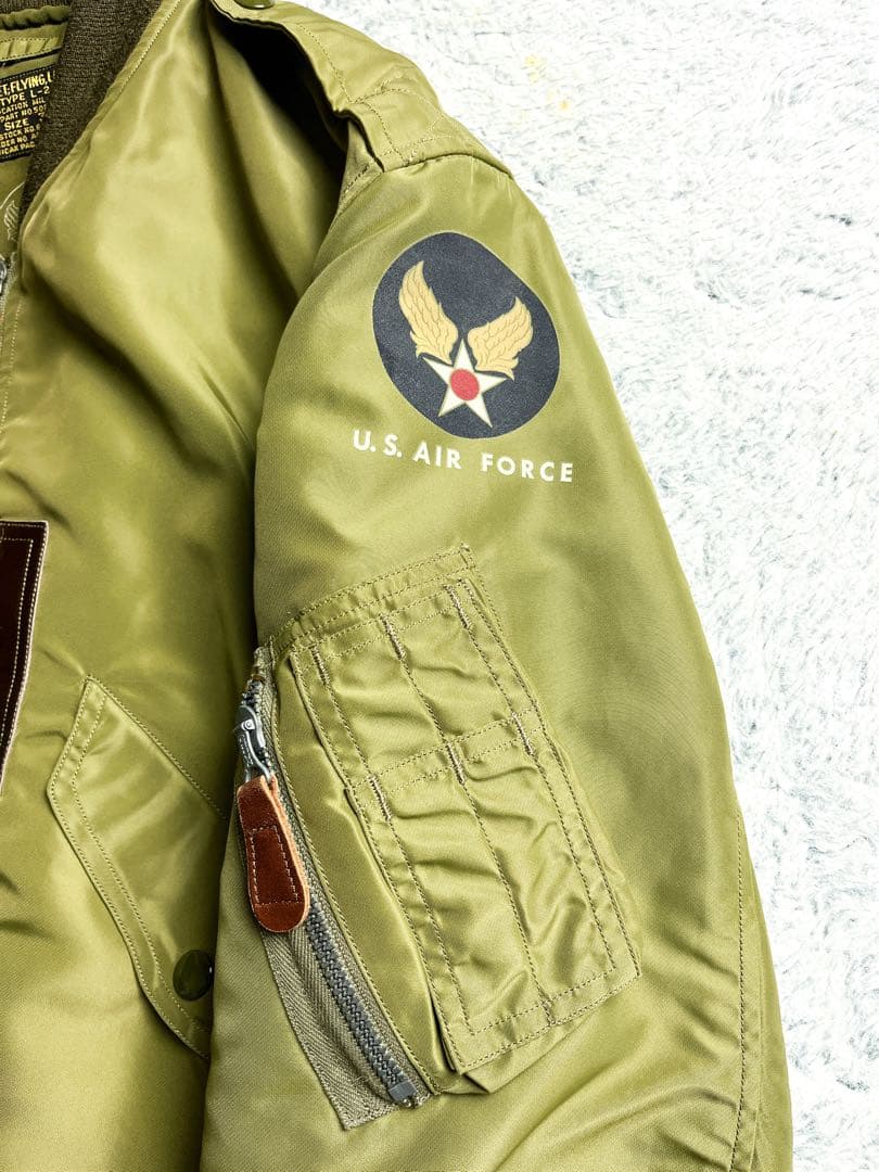 極美品【バズリクソンズ】L-2 フライトジャケット セージグリーン 36