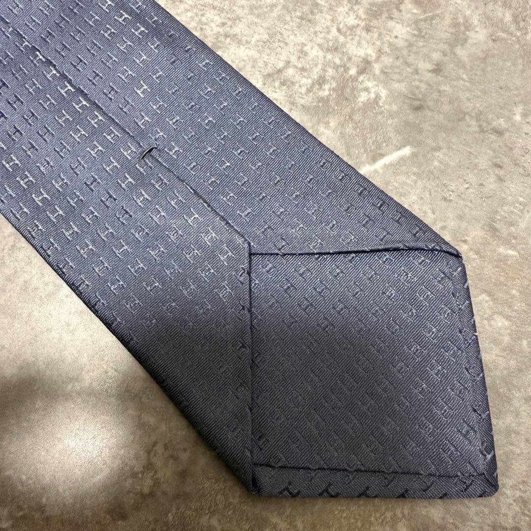 HERMES エルメス ネクタイ グレー ファソネ H柄 定番 王道 結婚式