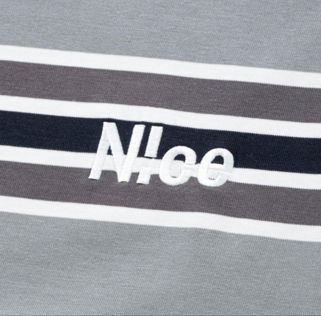 トップス N!ce border long sleeve tee (GREY)