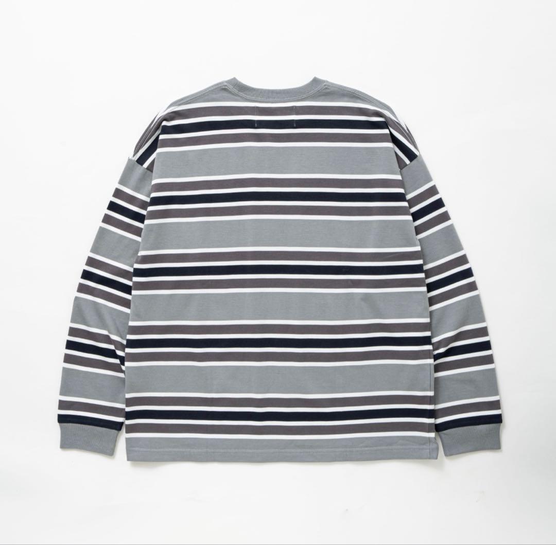 トップス N!ce border long sleeve tee (GREY)