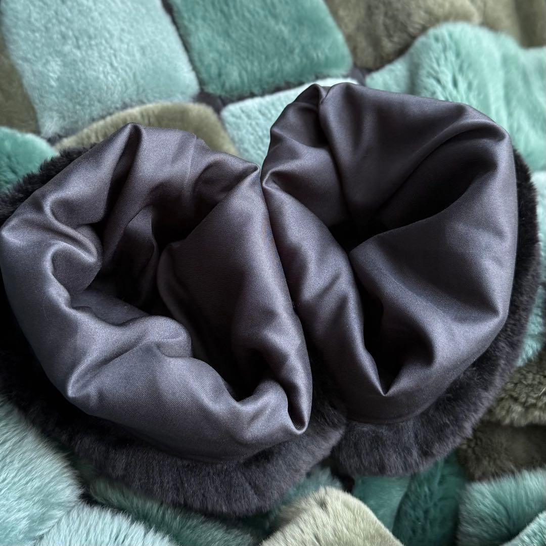 本毛皮☆シェアードミンク MINK ファーコート ふかふか◎ グリーン F