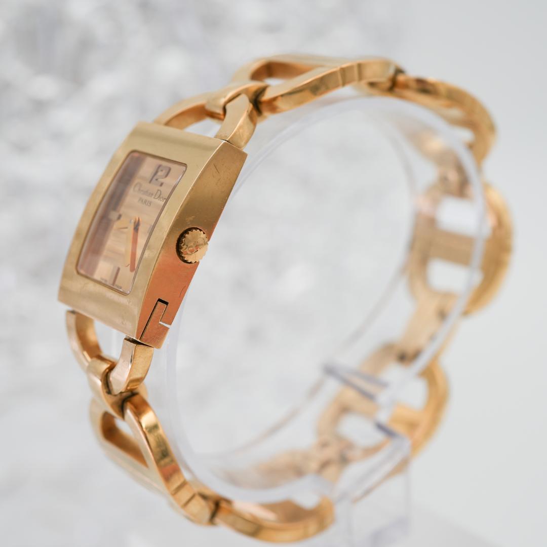 【稼働】 DIOR マリス スクエア D78-159 ゴールド レディース腕時計