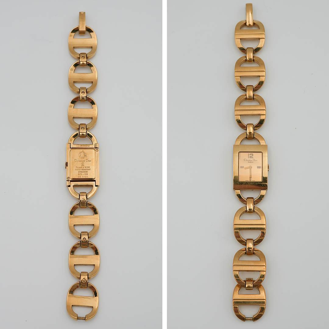 【稼働】 DIOR マリス スクエア D78-159 ゴールド レディース腕時計