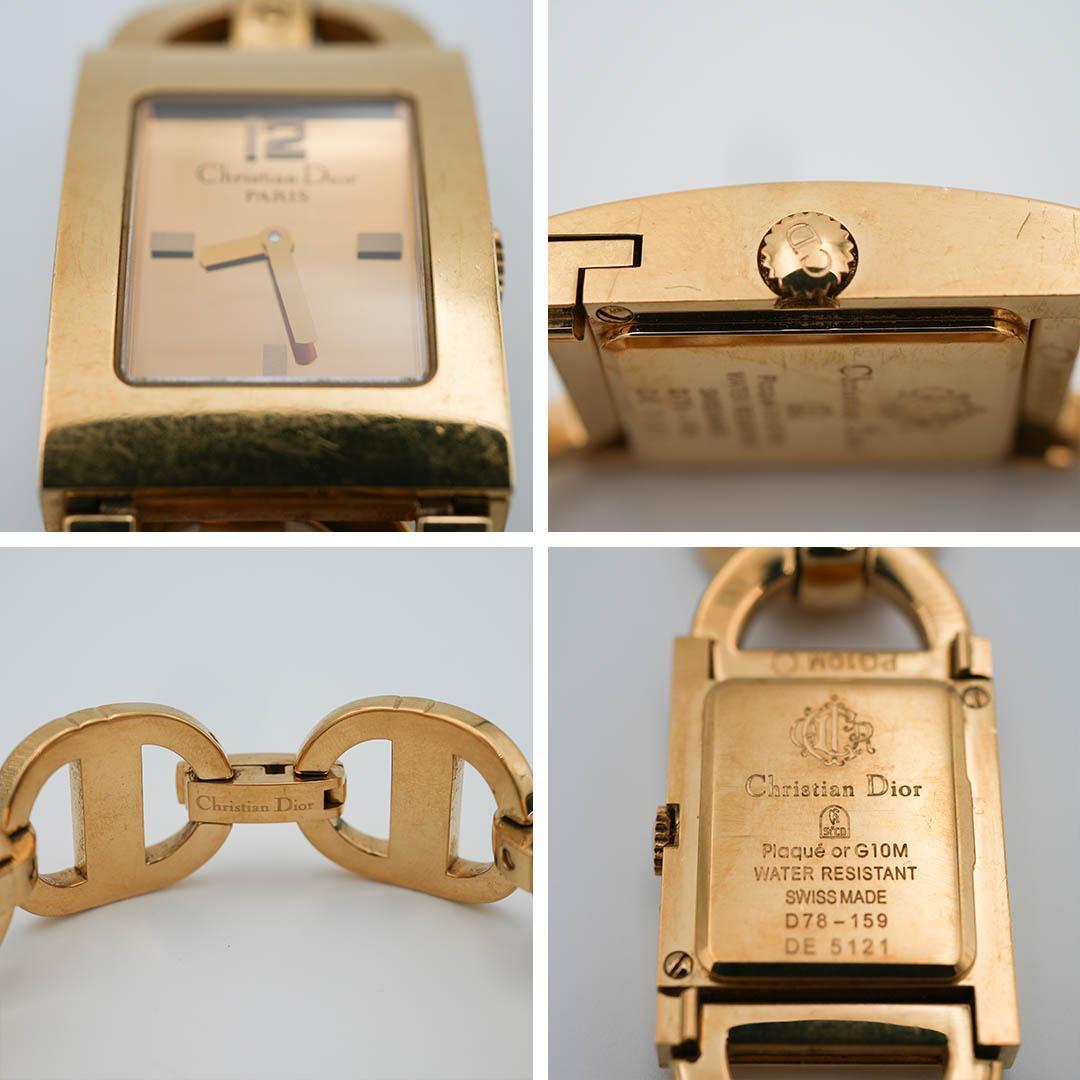 【稼働】 DIOR マリス スクエア D78-159 ゴールド レディース腕時計
