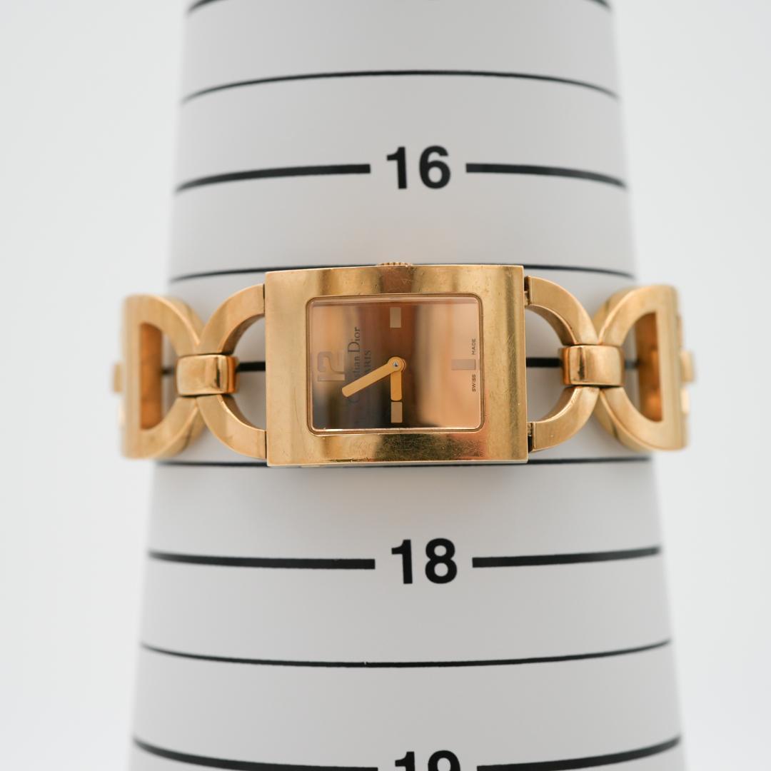 【稼働】 DIOR マリス スクエア D78-159 ゴールド レディース腕時計