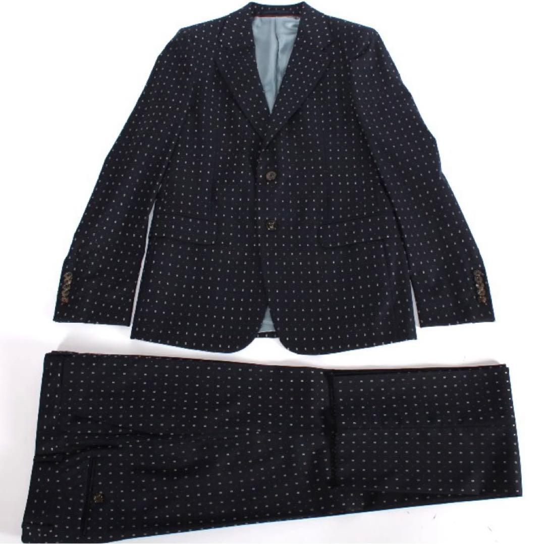 グッチ ストレートフィット G ドット ウール シングルブレスト スーツ