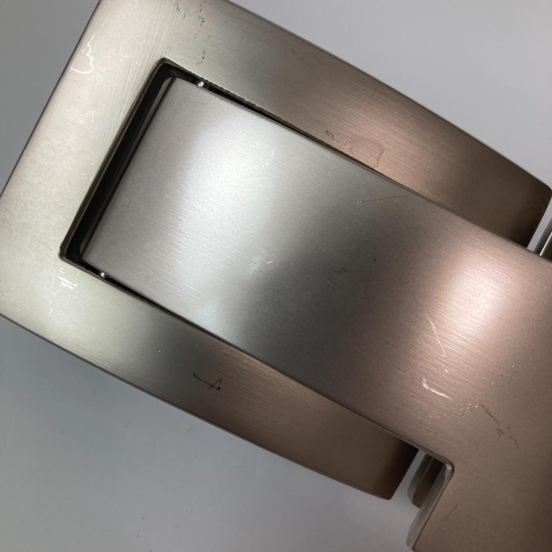 【訳あり】パワーベルト レバーアクション 本革 グレー×マット銀 可変式