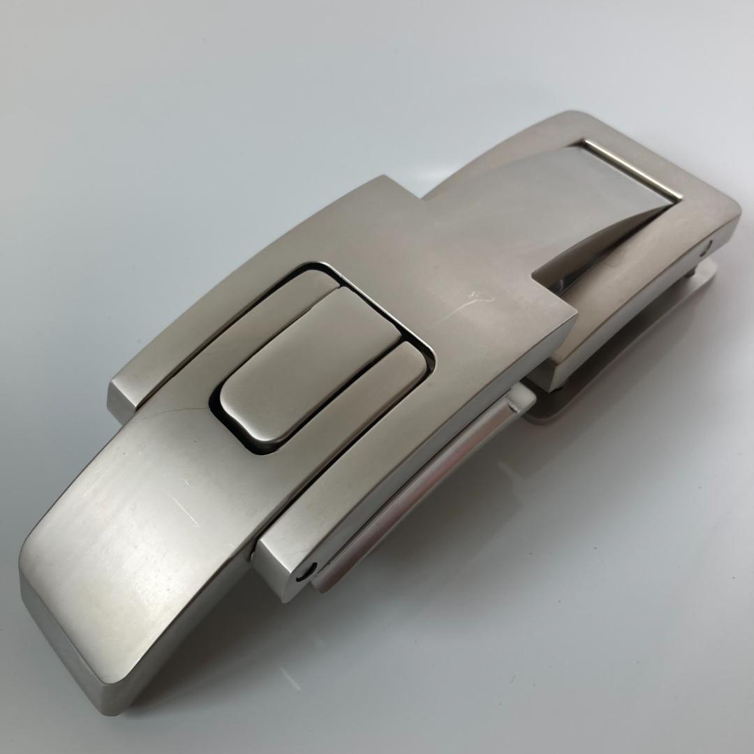 【訳あり】パワーベルト レバーアクション 本革 グレー×マット銀 可変式