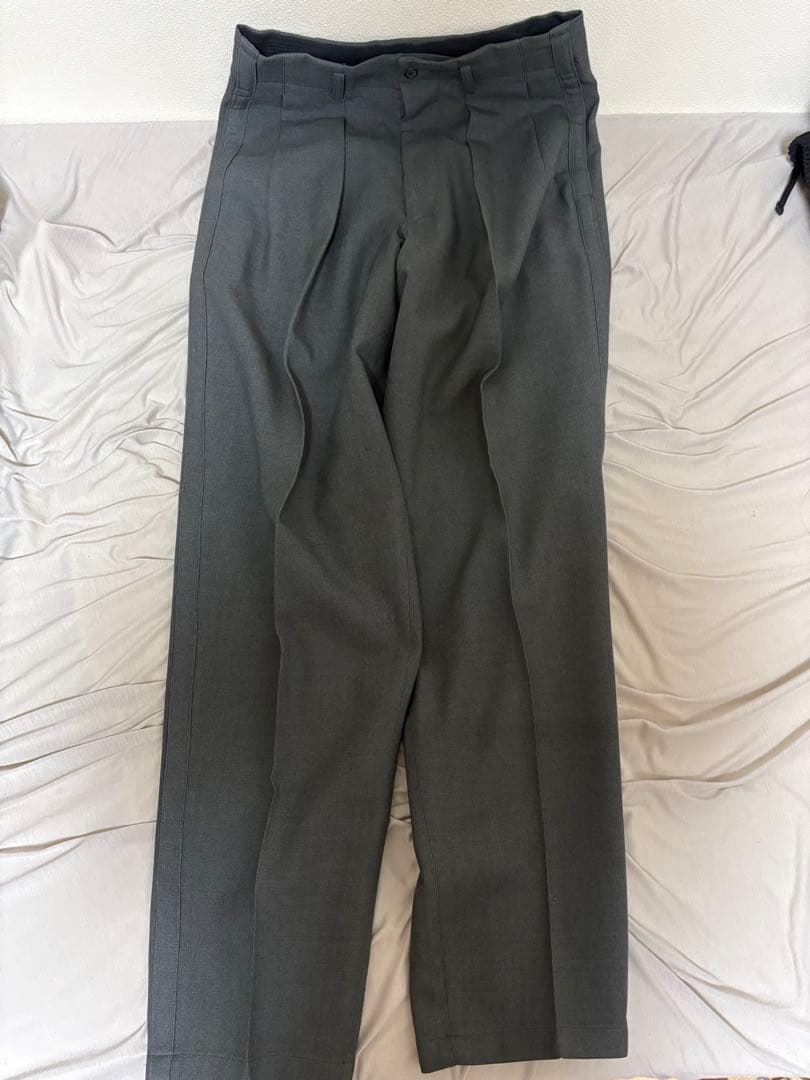 90s Y’s for men ウールワイドスラックス グレー