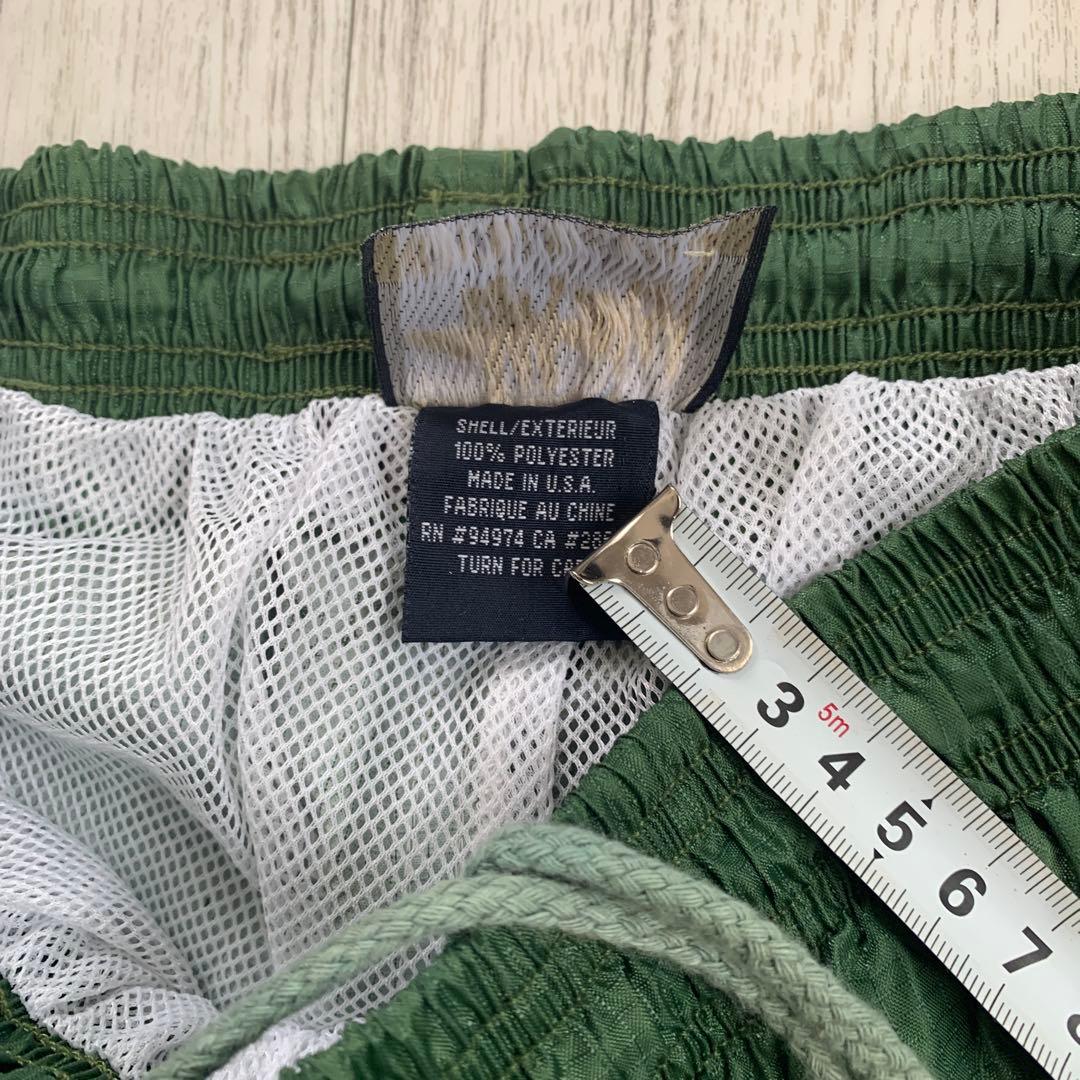 90s ステューシー　ナイロンパンツ　グリーン　紺タグ