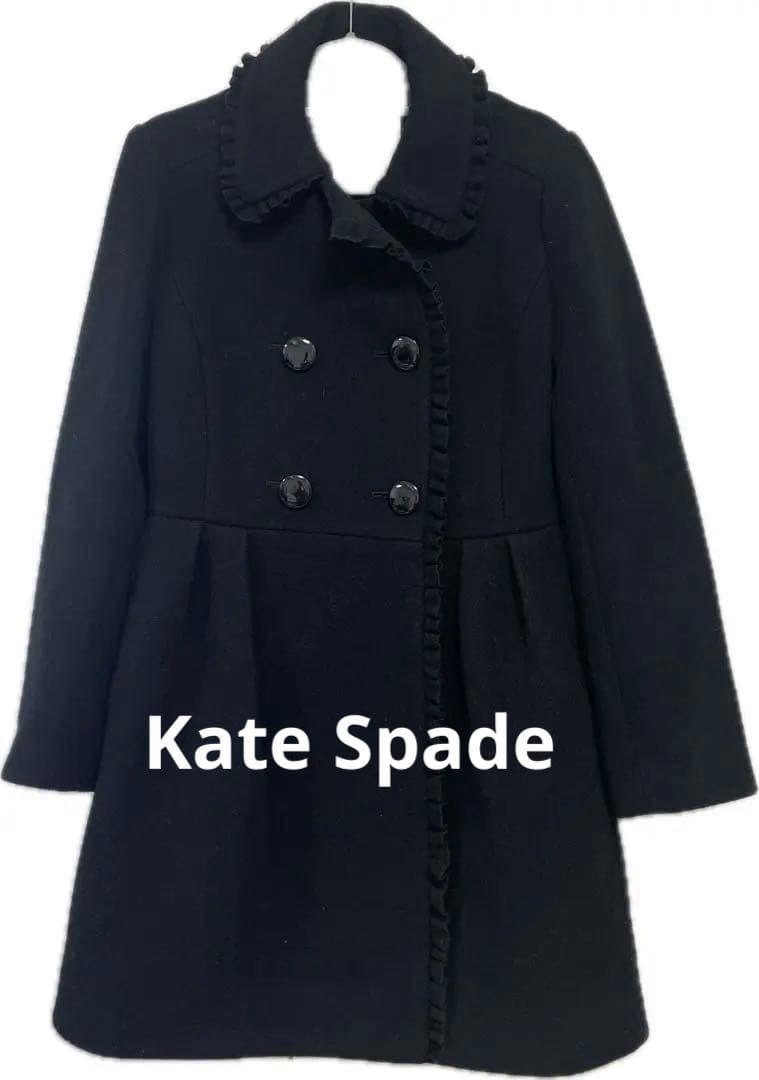 【美品】KateSpade ウールコート サイズ2（S）　リボン　フリル