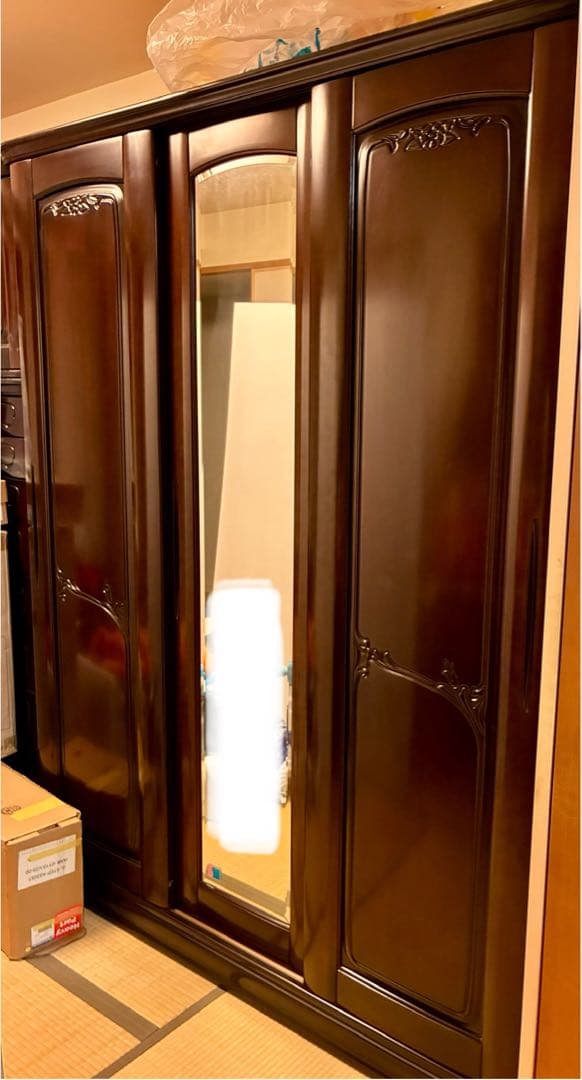 婚礼家具　洋ダンス　ワードローブ　洋服ダンス　府中家具　昭和レトロ　天然木家具