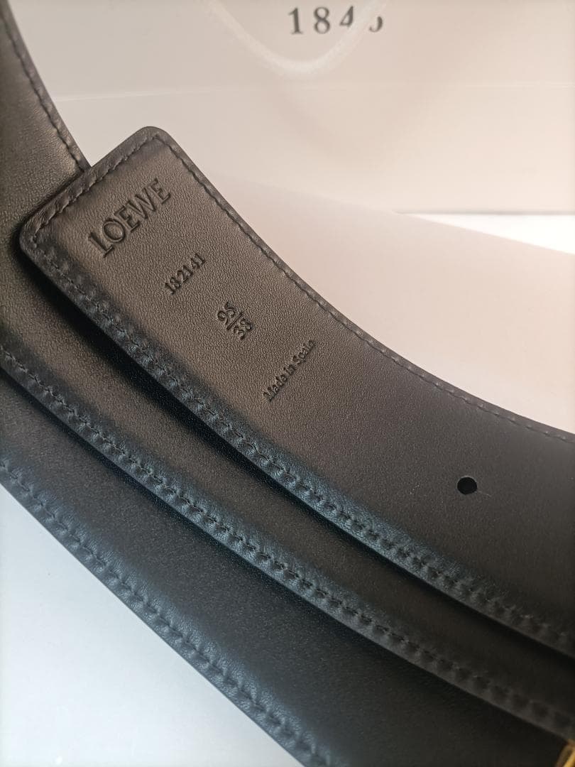 ブラック/ゴールドロゴ✧ロエベ ベルト メンズ✧LOEWE アクセサリー 黒