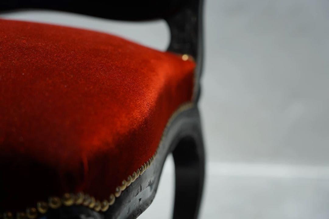 ①フランスアンティーク　ナポレオンチェア　張替済　1800年代　椅子