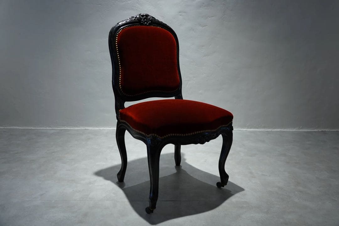 ①フランスアンティーク　ナポレオンチェア　張替済　1800年代　椅子