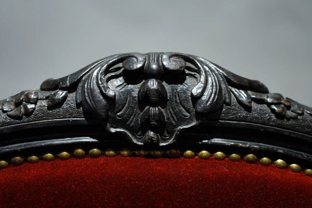 ①フランスアンティーク　ナポレオンチェア　張替済　1800年代　椅子