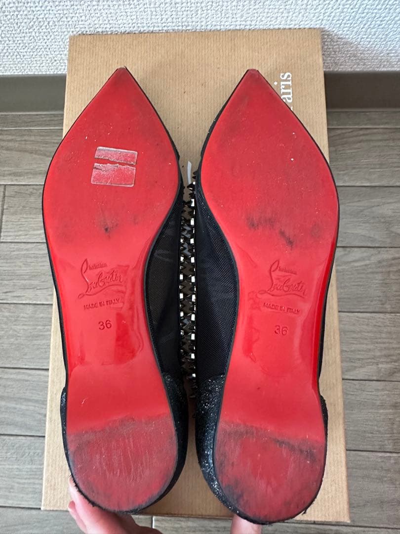 【美品】クリスチャンルブタン　フラットシューズ