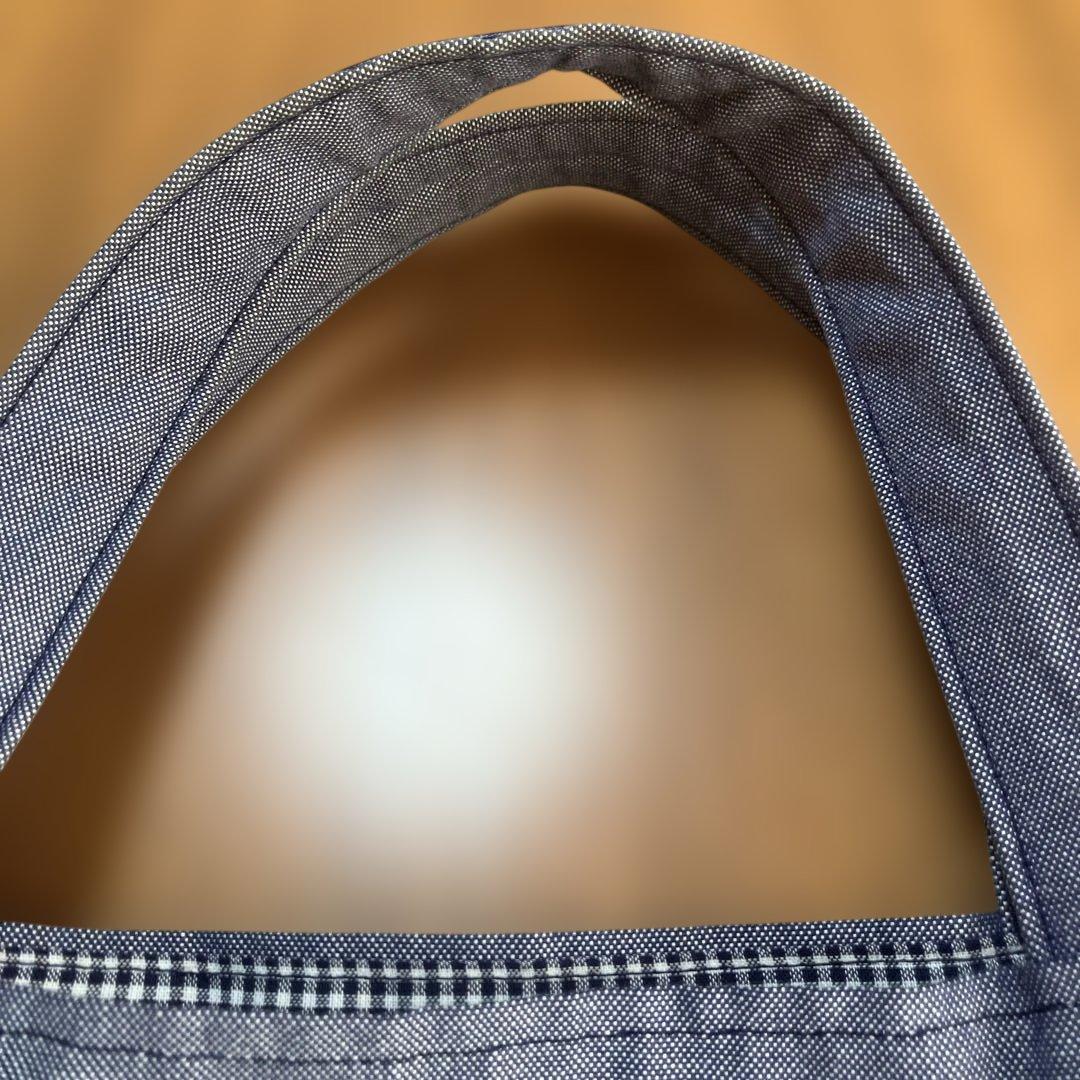 ファミリアfamiliar デニムトートバッグ　Hイニシャルチャーム付き　美品