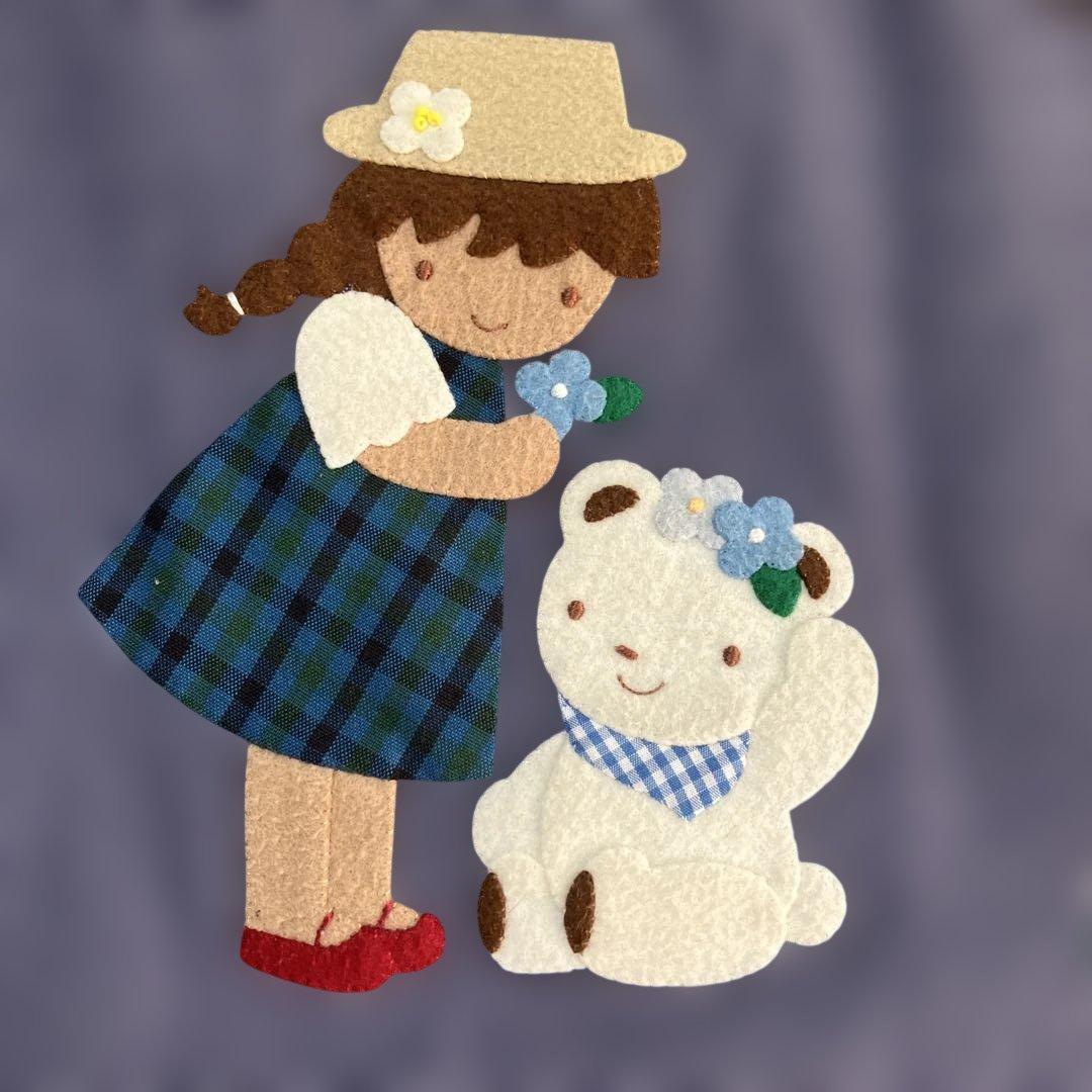 ファミリアfamiliar デニムトートバッグ　Hイニシャルチャーム付き　美品