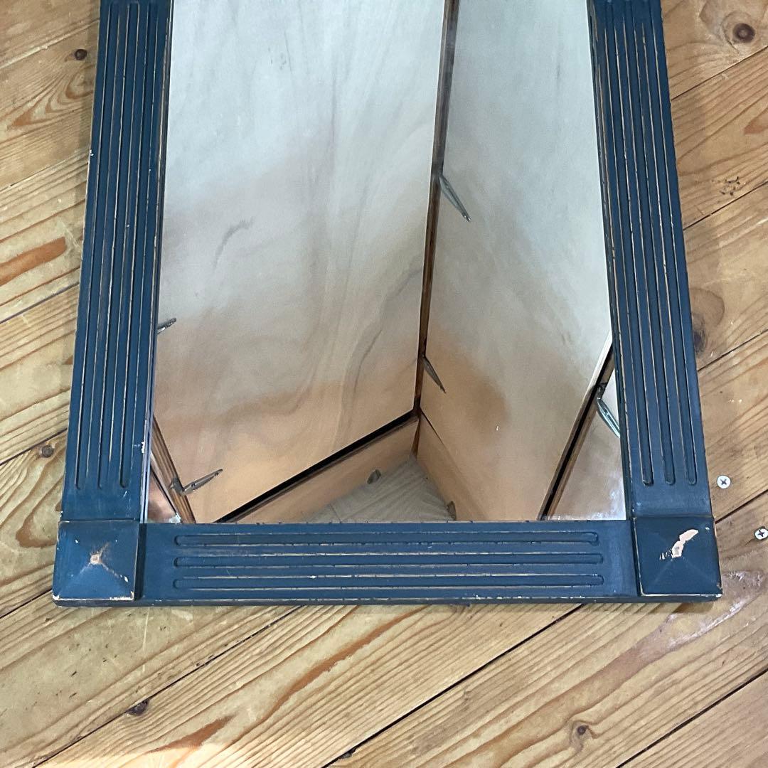 ヴィンテージ 木製フレーム 壁掛けミラー ビリヤード アカデミー