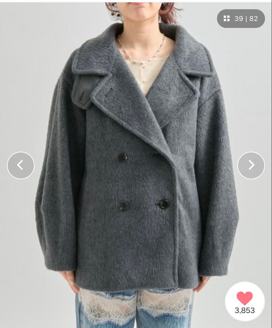 mystic（ミスティック）ウール混シャギー ミドルコート