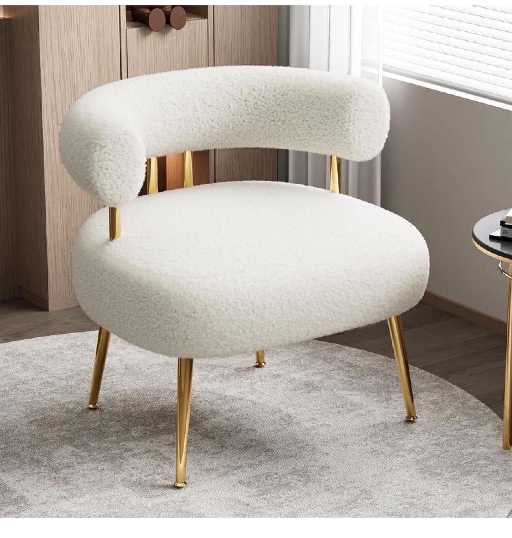 ソファチェア リビングルーム ベッドルーム 化粧台 クリームホワイト