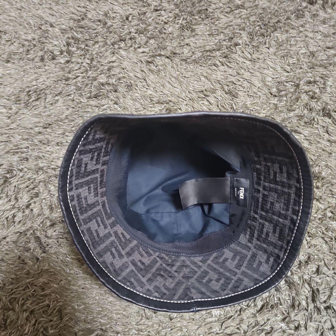 FENDI ロゴ柄 バケットハット M サイズ ブラック