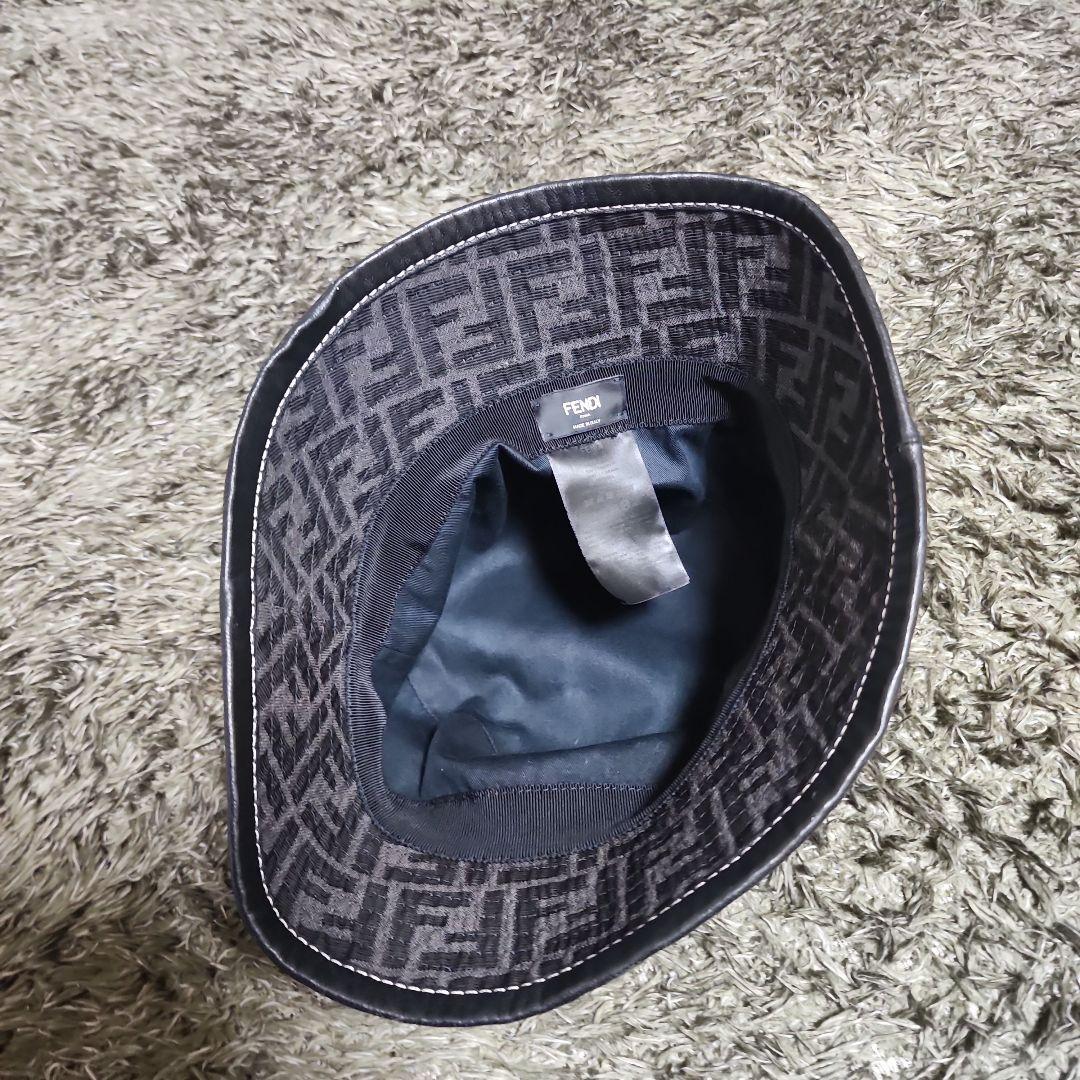 FENDI ロゴ柄 バケットハット M サイズ ブラック