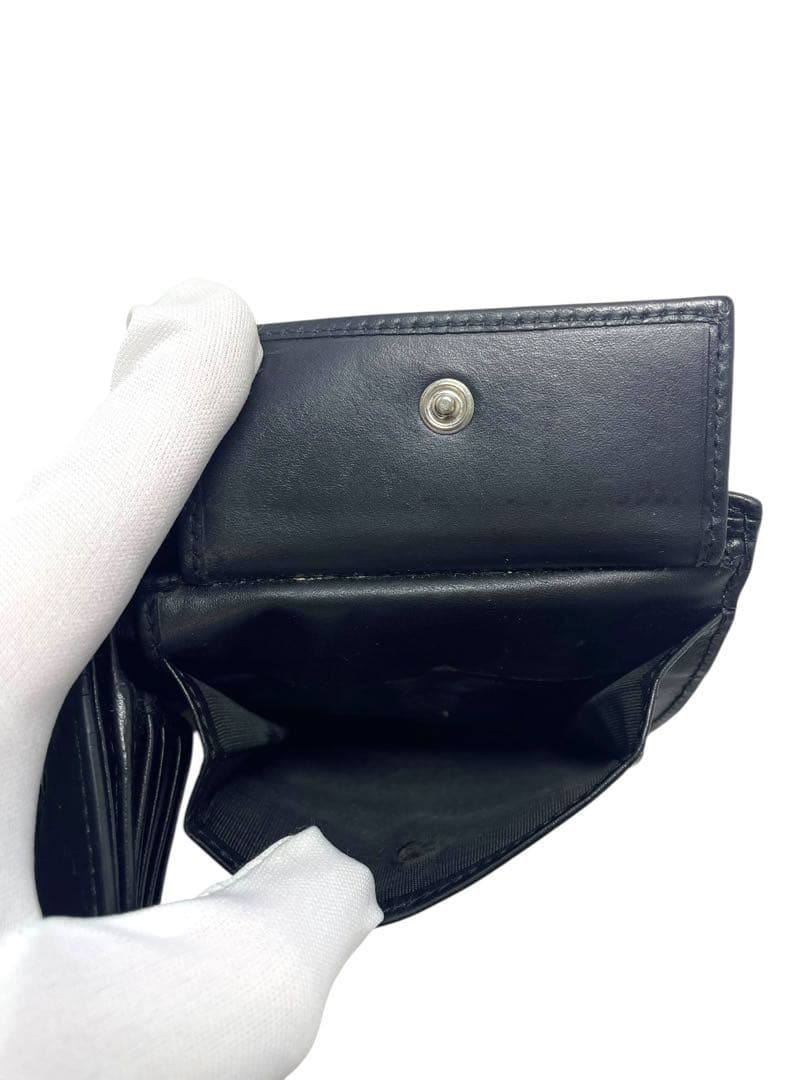 GUCCI グッチ GGシマレザー ドリアン 二つ折り財布 ブラック