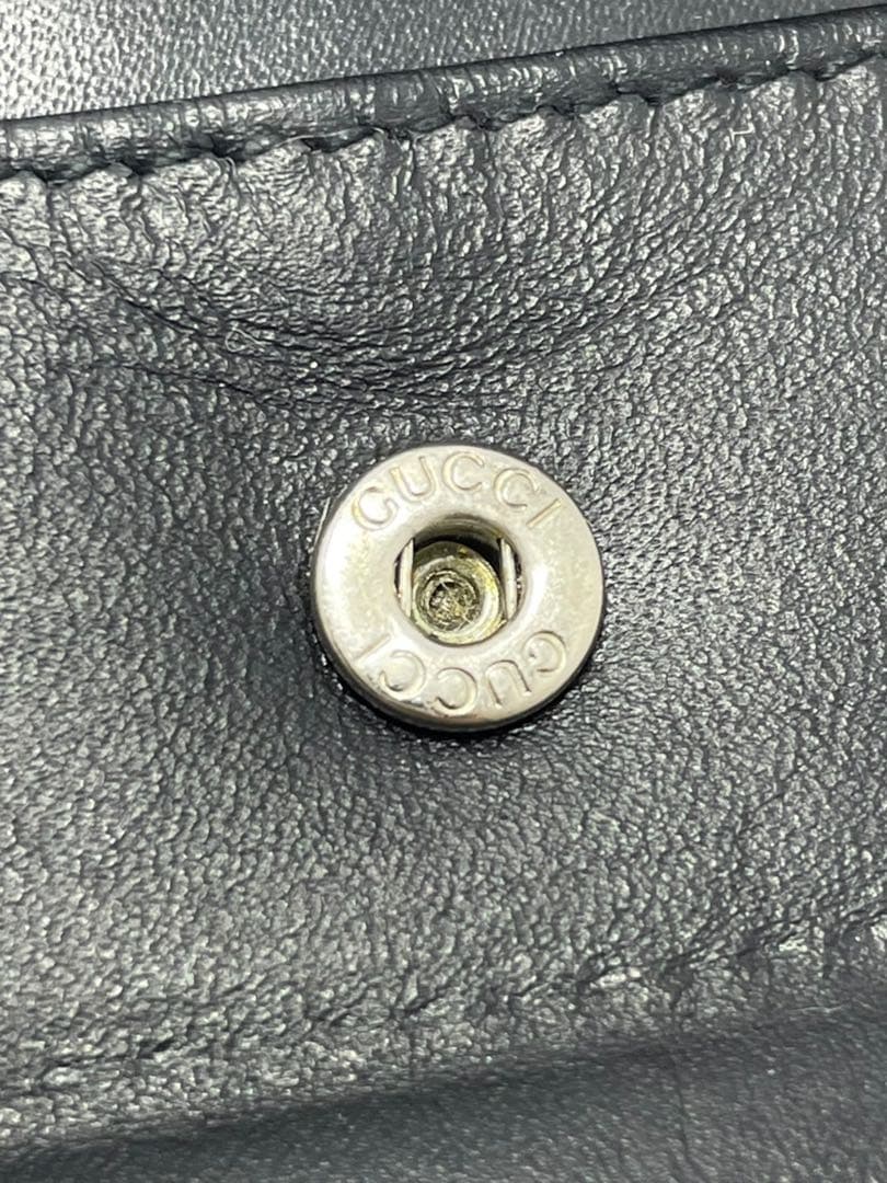 GUCCI グッチ GGシマレザー ドリアン 二つ折り財布 ブラック