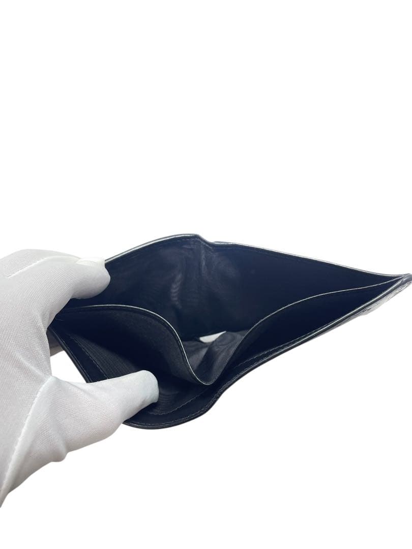 GUCCI グッチ GGシマレザー ドリアン 二つ折り財布 ブラック