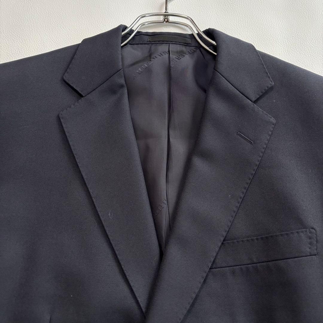 美品 バーバリーロンドン[カシミヤ混 金ボタン]テーラードジャケット 紺ブレ M