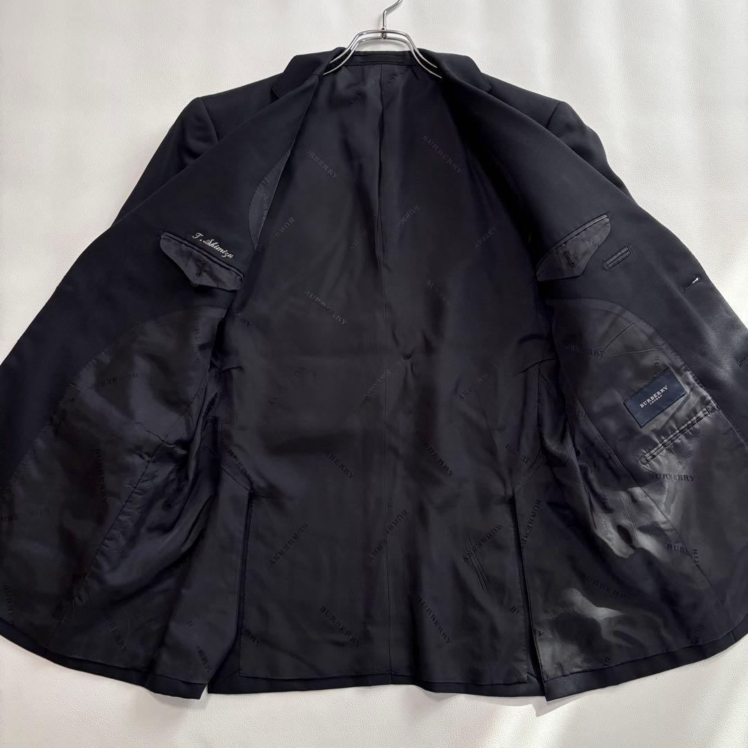 美品 バーバリーロンドン[カシミヤ混 金ボタン]テーラードジャケット 紺ブレ M