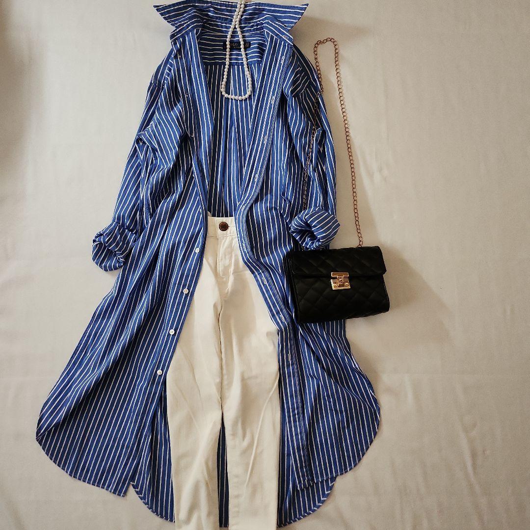 美品❤ポロラルフローレン　ストライプ コットン100％シャツワンピース