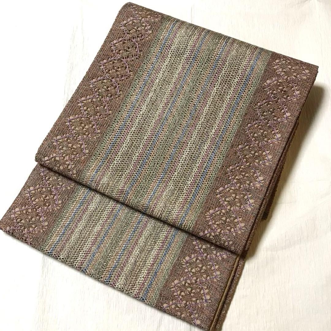 袋帯 レース編の様なお花　カラフルな色使いが素敵⭐️袷　単衣　全通し　やまと謹製