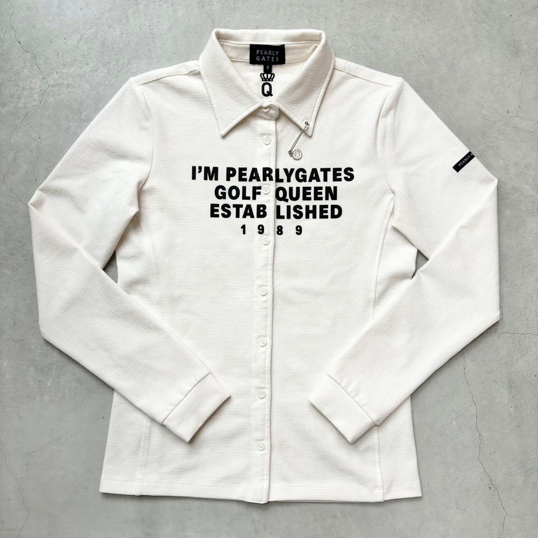PEARLY GATES 韓国パーリーゲイツ 長袖シャツ ロゴチャーム 刺繍 0