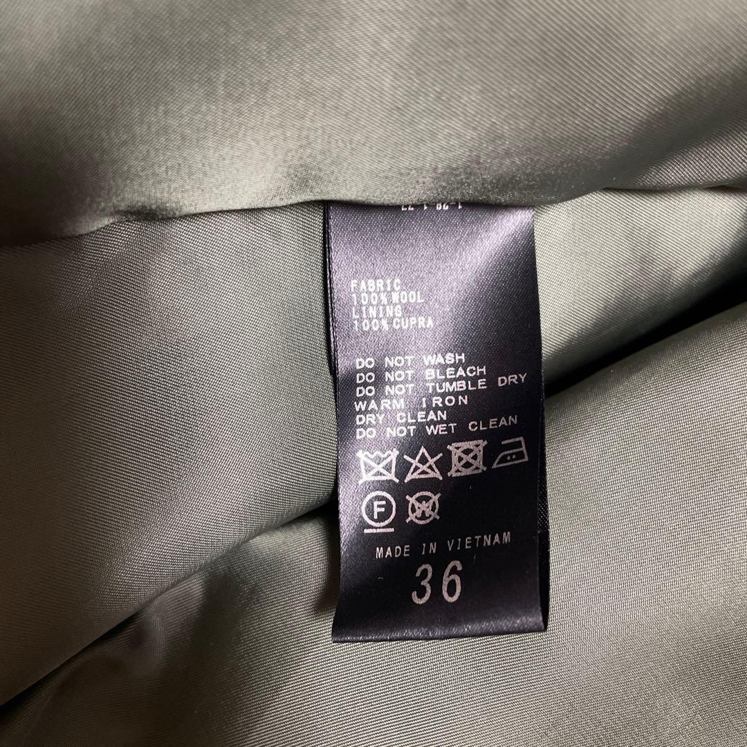 FRAMeWORK ラムリバーメルトンPコート　オリーブカーキ