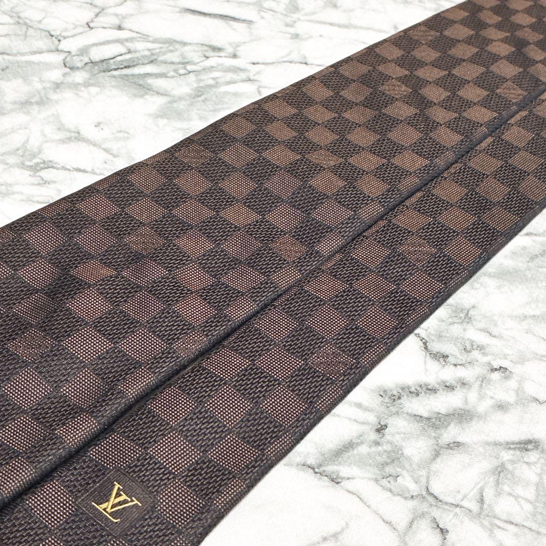 ✨未使用箱付✨ルイヴィトン　クラヴァット・ダミエ クラシック　マロン色　ネクタイ