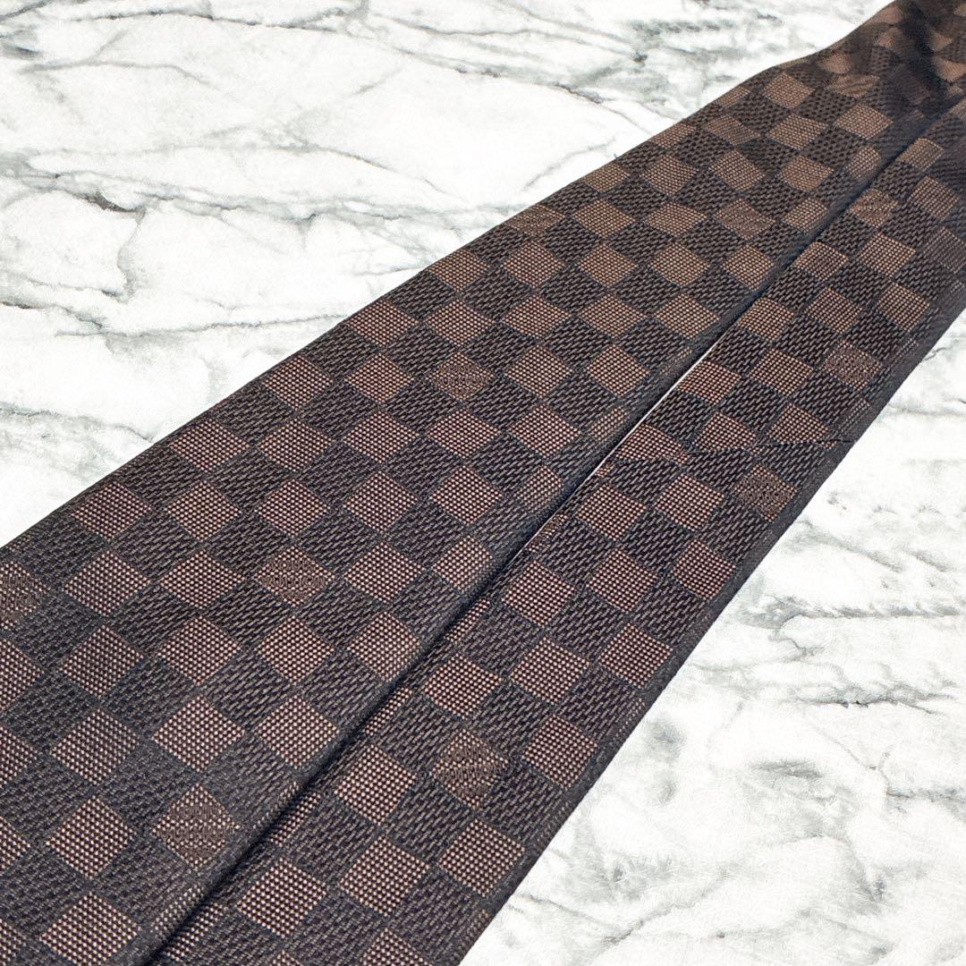 ✨未使用箱付✨ルイヴィトン　クラヴァット・ダミエ クラシック　マロン色　ネクタイ