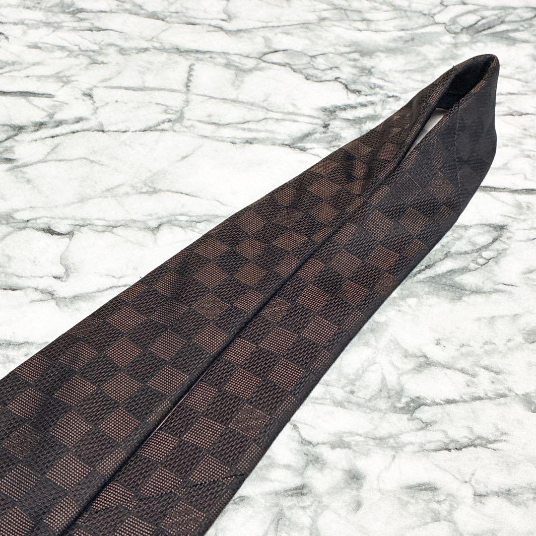 ✨未使用箱付✨ルイヴィトン　クラヴァット・ダミエ クラシック　マロン色　ネクタイ