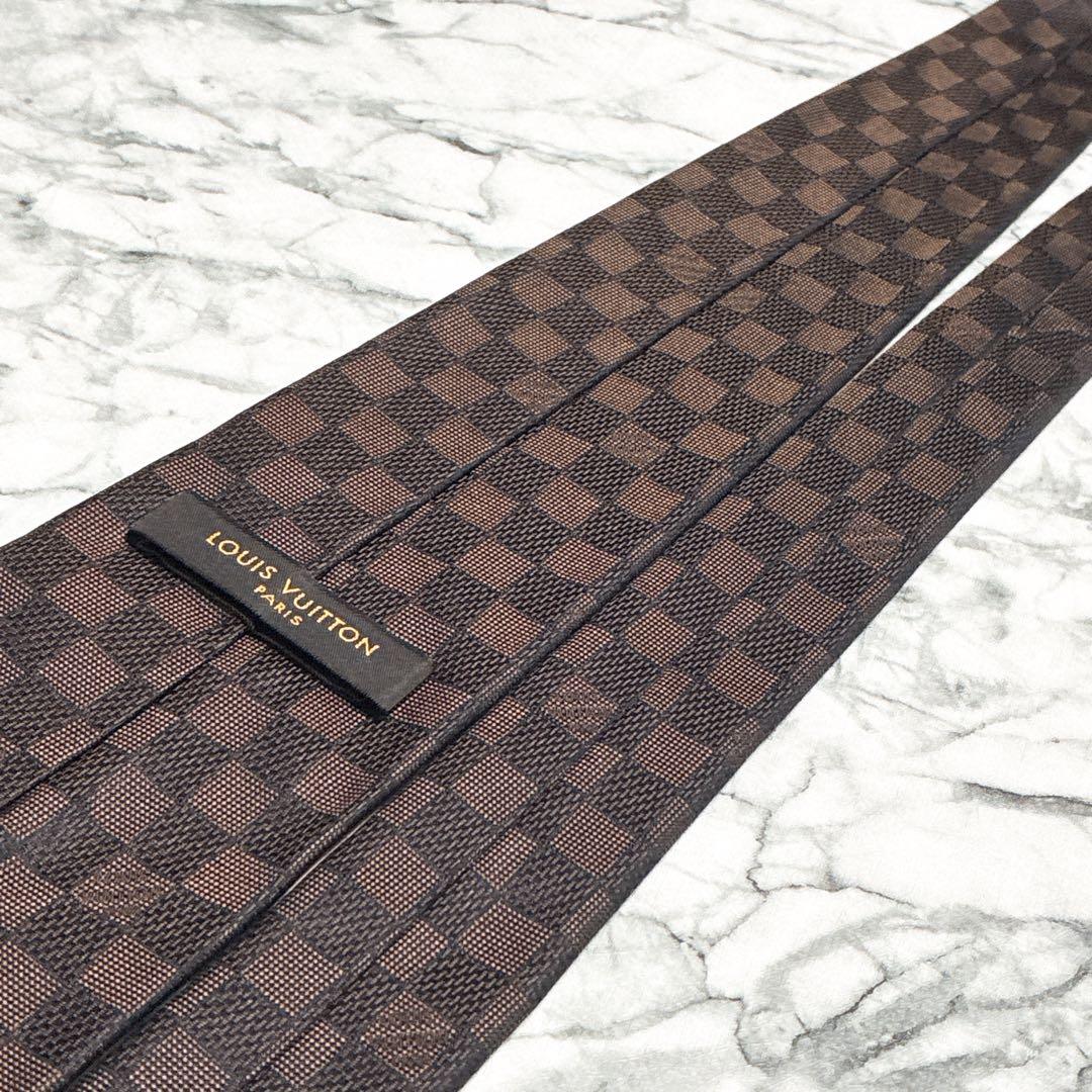 ✨未使用箱付✨ルイヴィトン　クラヴァット・ダミエ クラシック　マロン色　ネクタイ
