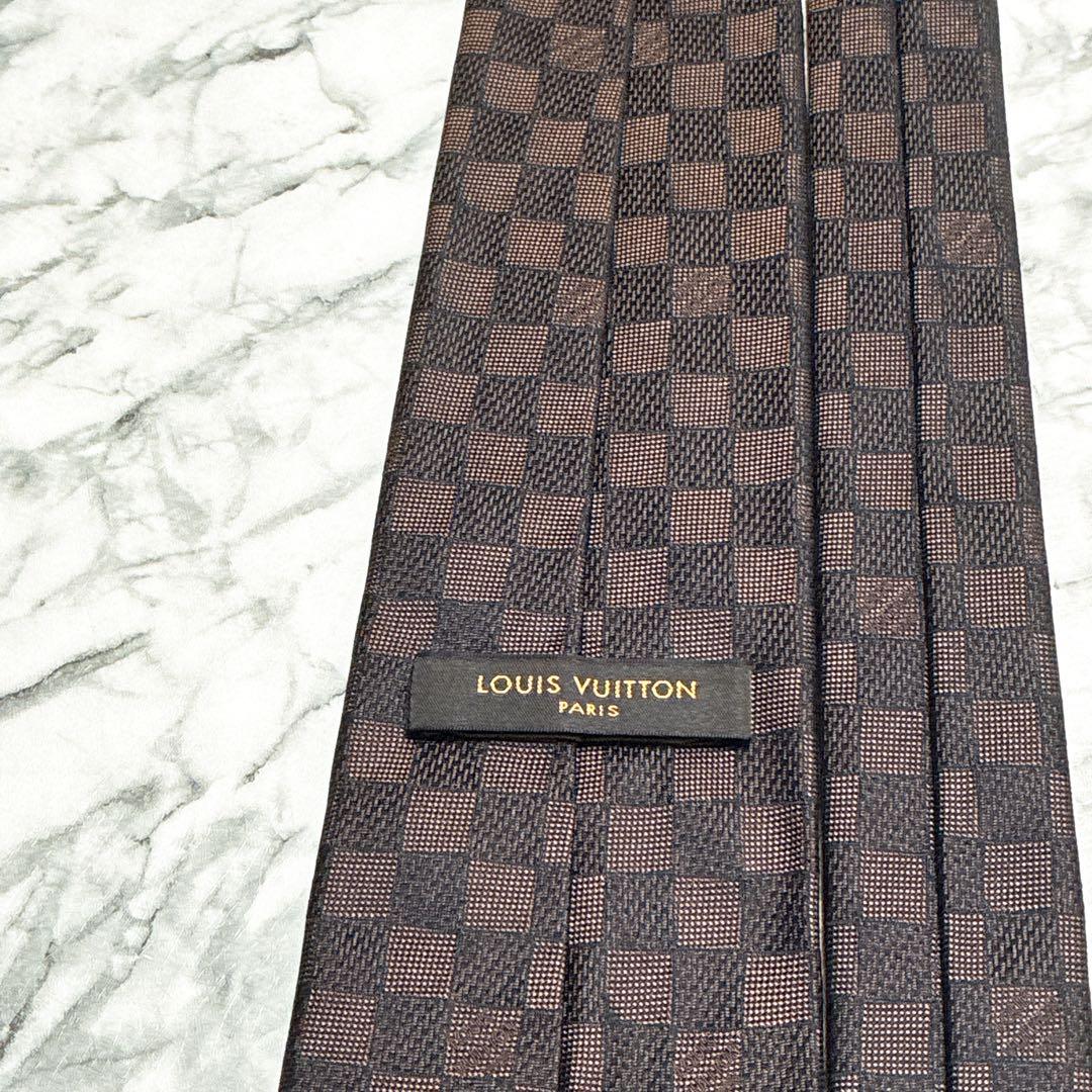 ✨未使用箱付✨ルイヴィトン　クラヴァット・ダミエ クラシック　マロン色　ネクタイ