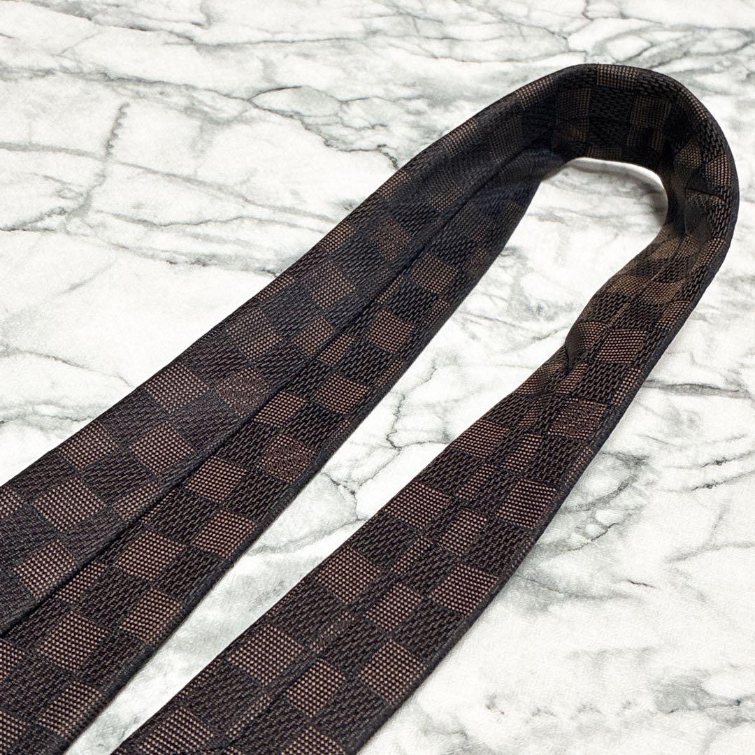 ✨未使用箱付✨ルイヴィトン　クラヴァット・ダミエ クラシック　マロン色　ネクタイ