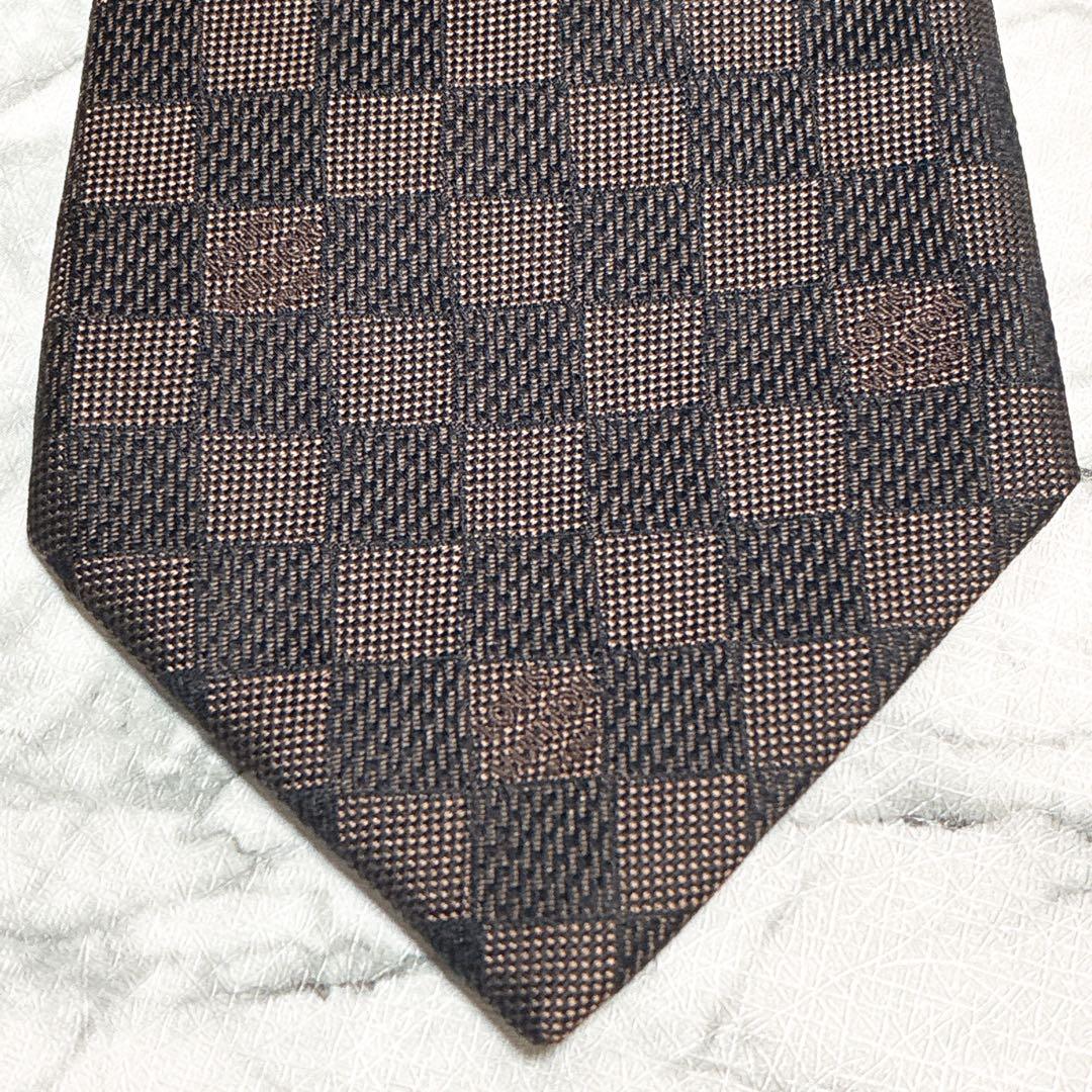 ✨未使用箱付✨ルイヴィトン　クラヴァット・ダミエ クラシック　マロン色　ネクタイ