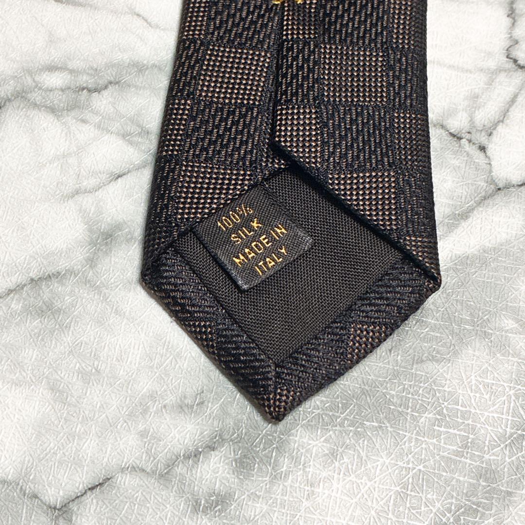 ✨未使用箱付✨ルイヴィトン　クラヴァット・ダミエ クラシック　マロン色　ネクタイ