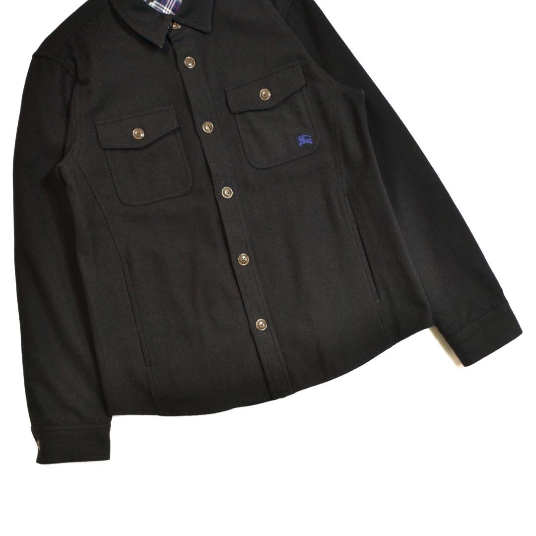 【極美品】Burberryバーバリー ウール混ノヴァチェック柄カバーオールＬ黒