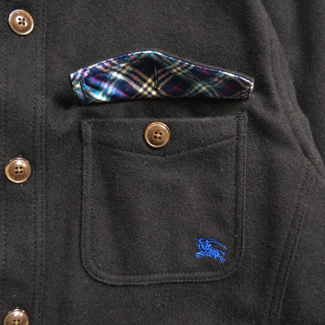 【極美品】Burberryバーバリー ウール混ノヴァチェック柄カバーオールＬ黒