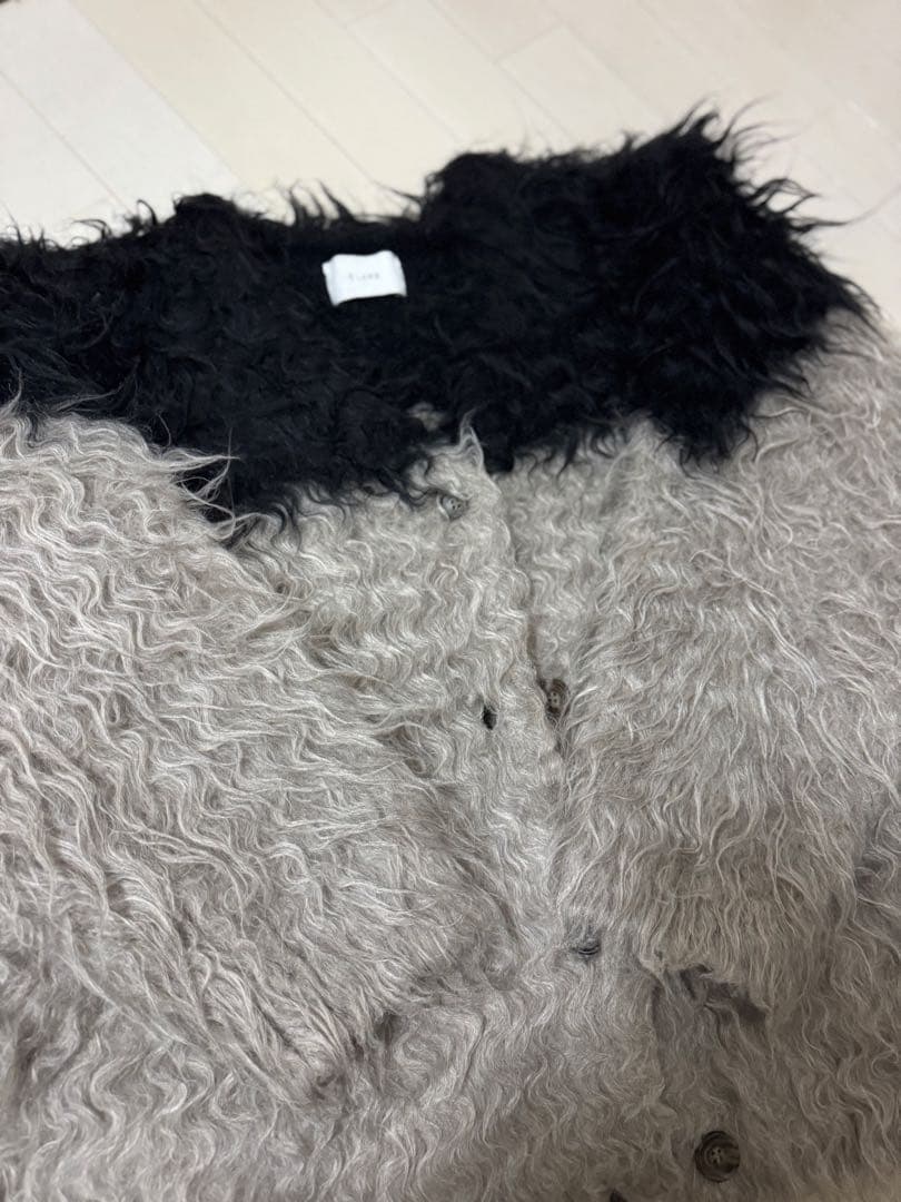 ジャケット・アウター CLANE BI COLOR SHAGGY KNIT CARDIGAN/