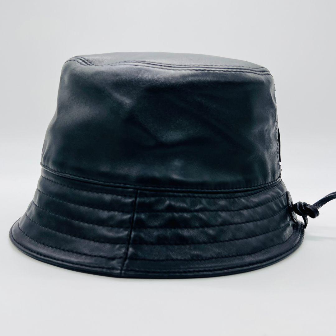 ロエベ フィッシャーマンハット　サイズ59 バケットハット ブラック レザー