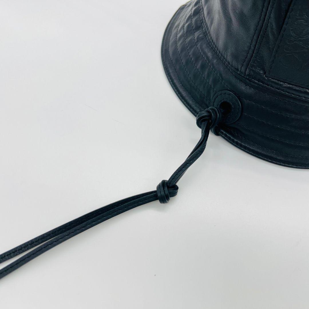 ロエベ フィッシャーマンハット　サイズ59 バケットハット ブラック レザー